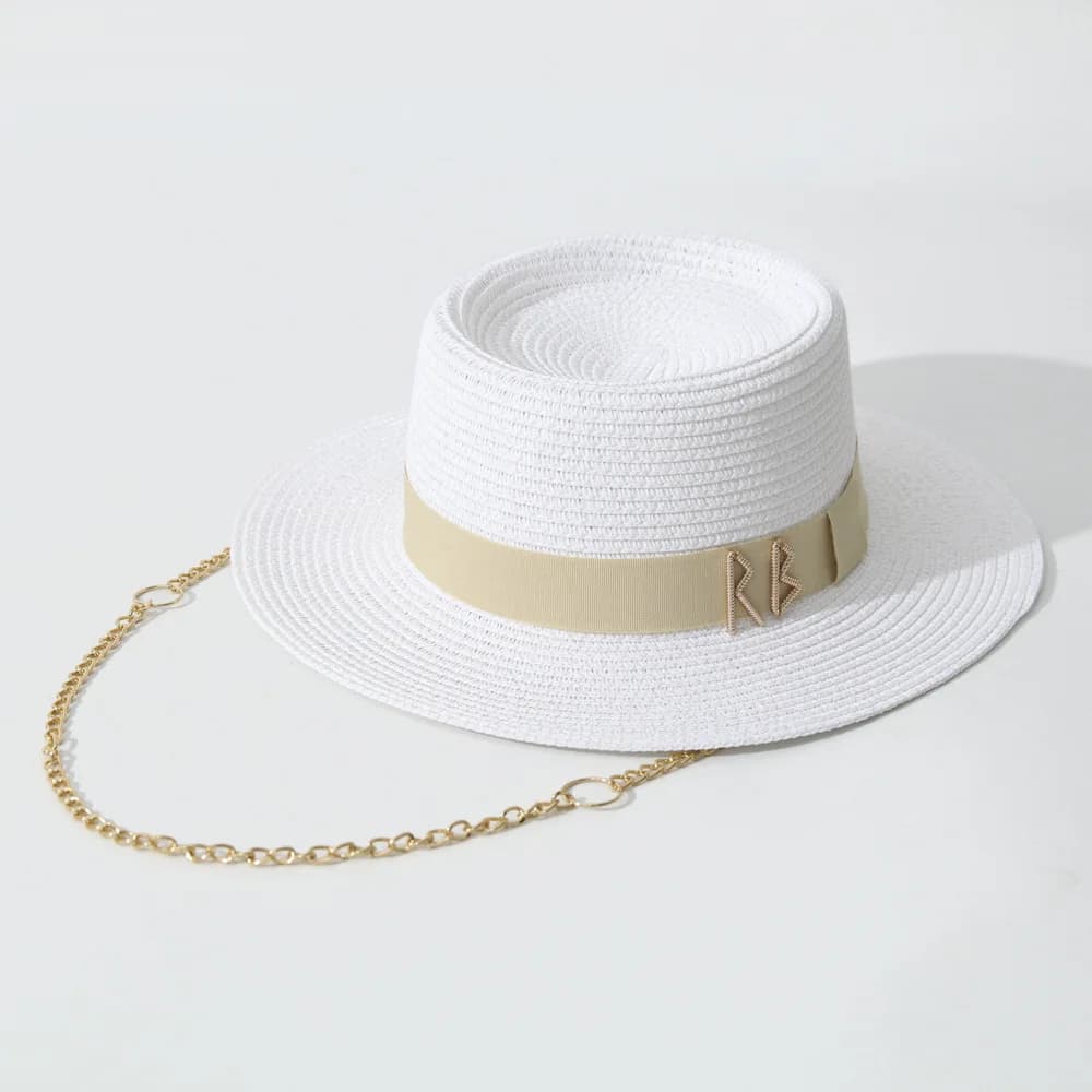 Women's Straw Sun Hat with Ribbon