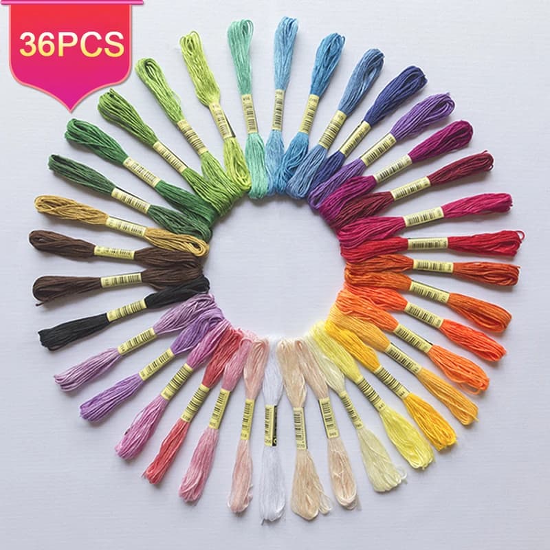 Multicolor Cotton Embroidery Floss Thread Kit