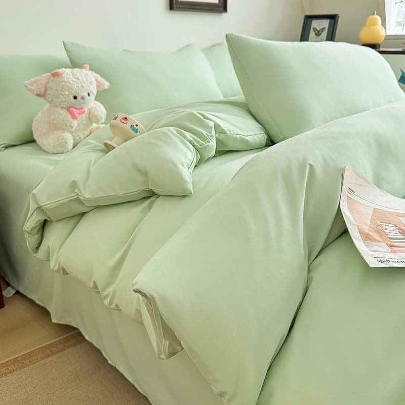 Cotton Bed Linen Set with Duvet Cover and Pillowcases
