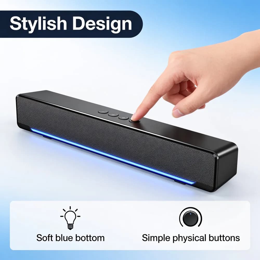 USB Desktop Speaker with 3.5mm Audio Input