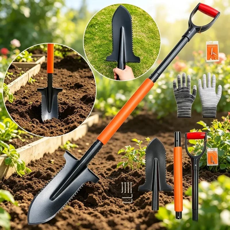Stainless Steel Garden Spade with Removable Handle
