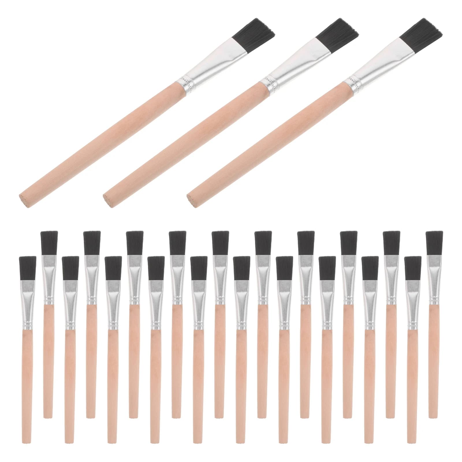Flat Paint Brushes with Wood Handles 30-Piece Set