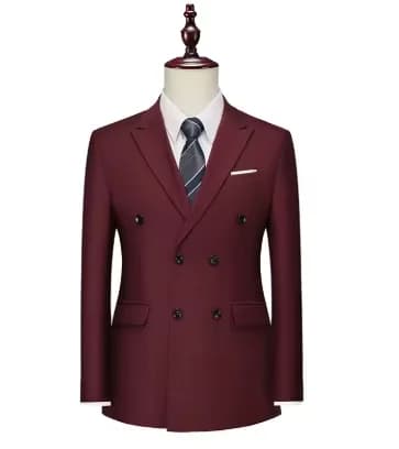 Men's Double Breasted Peak Lapel Blazer