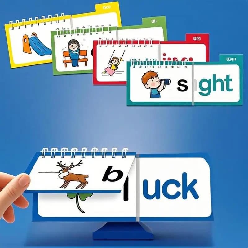 Phonics Rhyme Flashcards with Flipping Books