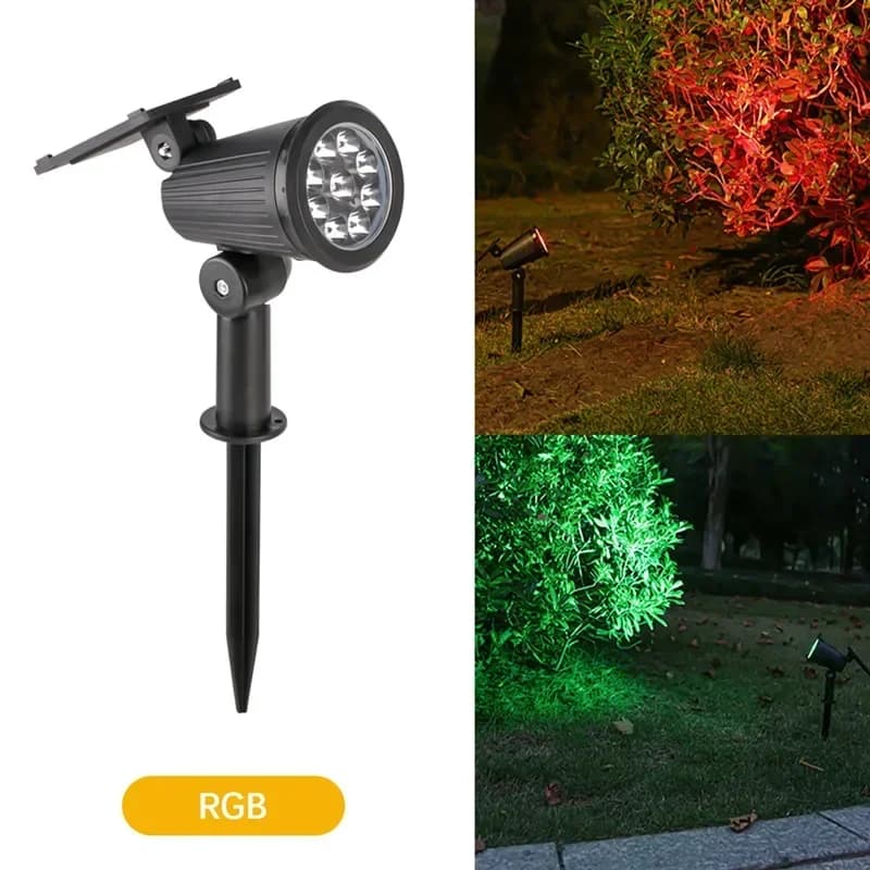 9 LEDs Solar Spotlights, Outdoor IP65 Waterproof, Spot Lights, Brightness Adjustable for Garden Backyard Driveway Patio Decor