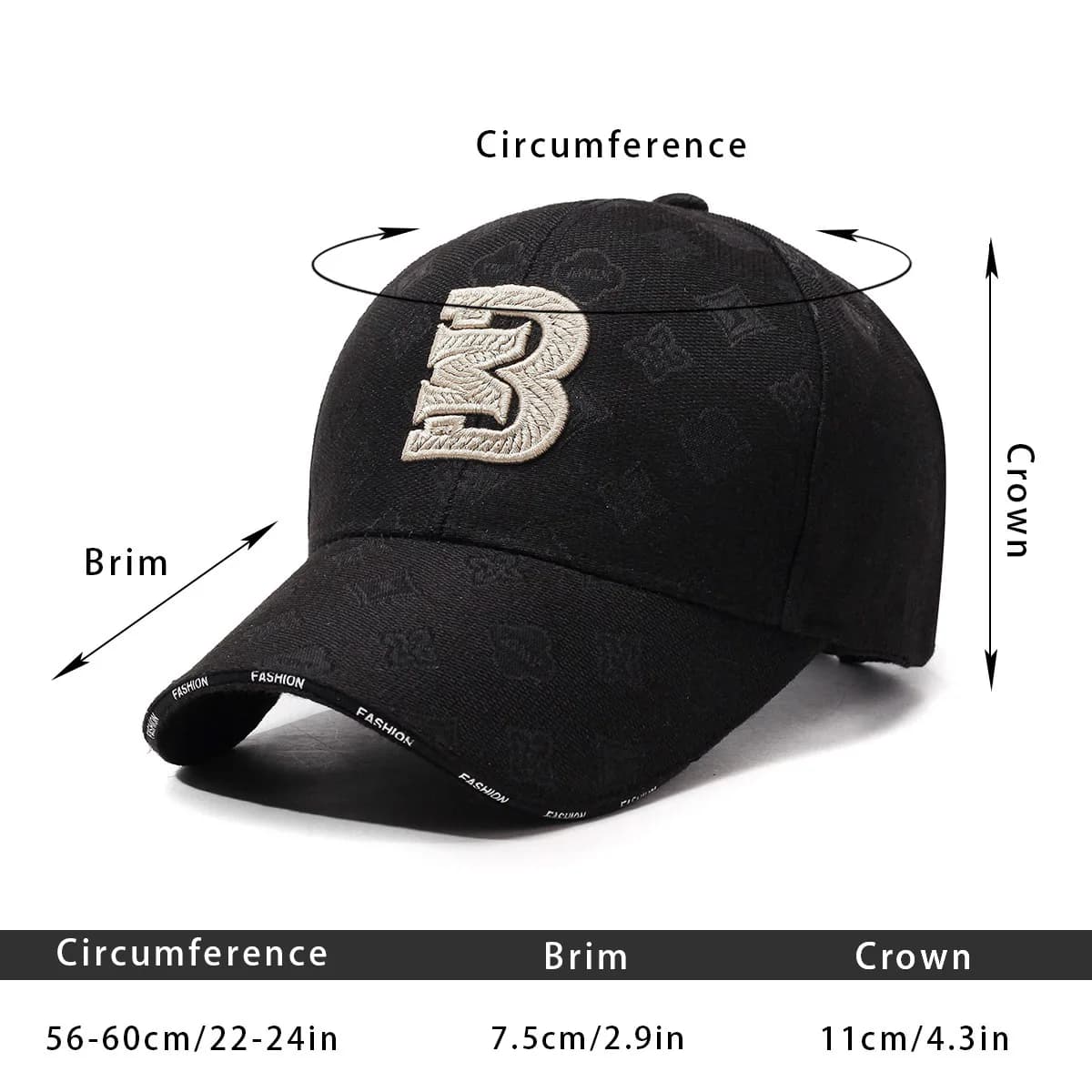 Unisex Baseball Cap with Abstract Embroidery