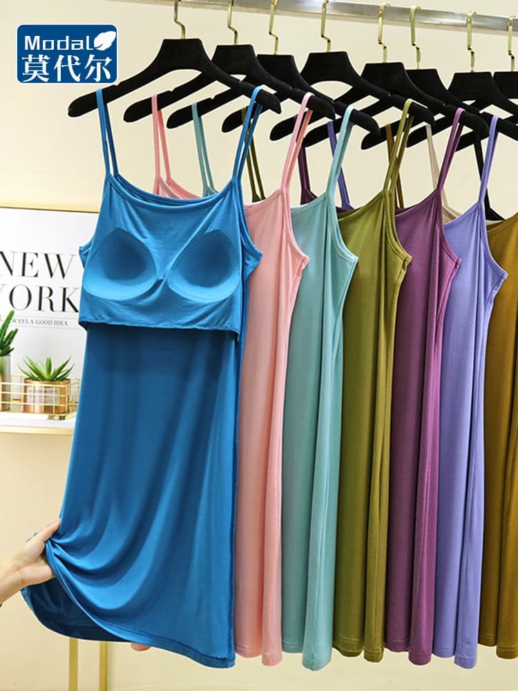 Modal Midi Dress with Built-in Bra