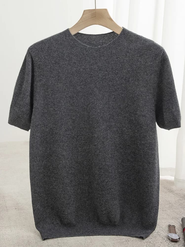 Men's Merino Wool Short Sleeve Sweater