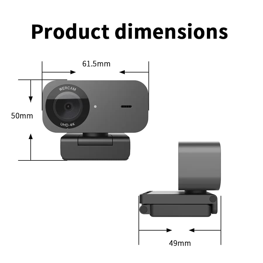 Webcam 4K Web Camera 1080P 60fps with Microphone Mini USB Camera for Computer/ Desktop / Laptop Webcam