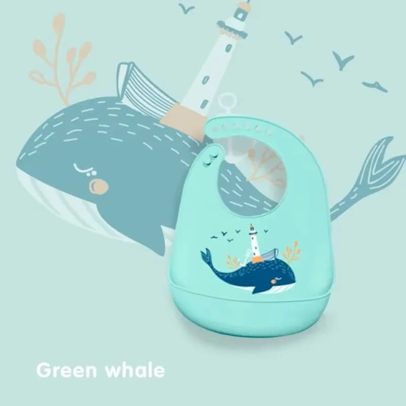 Silicone Waterproof Baby Feeding Bib Adjustable