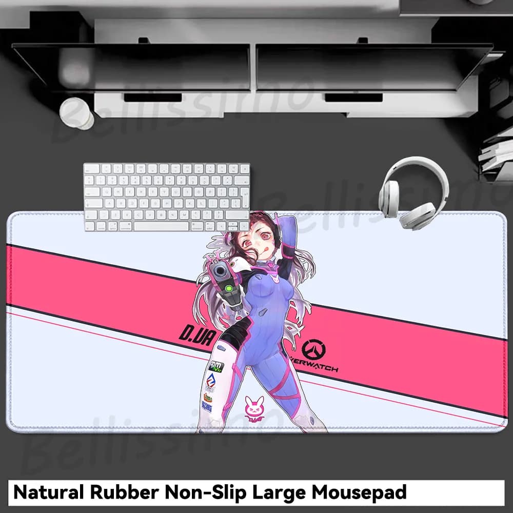 Gaming Accessories O-Overwatch D-D.va Mouse Pad Large Keyboard Mousepad Pc Cabinet Deskmat Xxl Extended Mats Gamer Mausepad