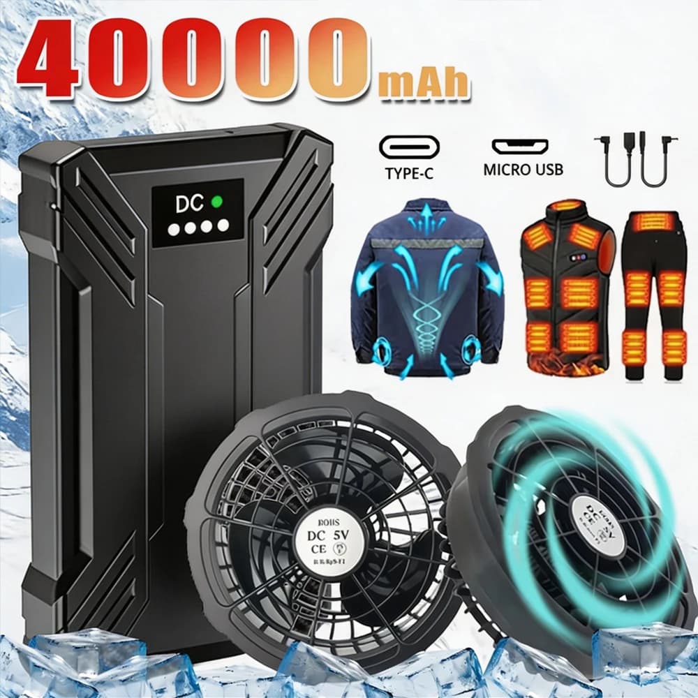 Dual-Mode Power Bank with Cooling Fan and Heated Vest Support