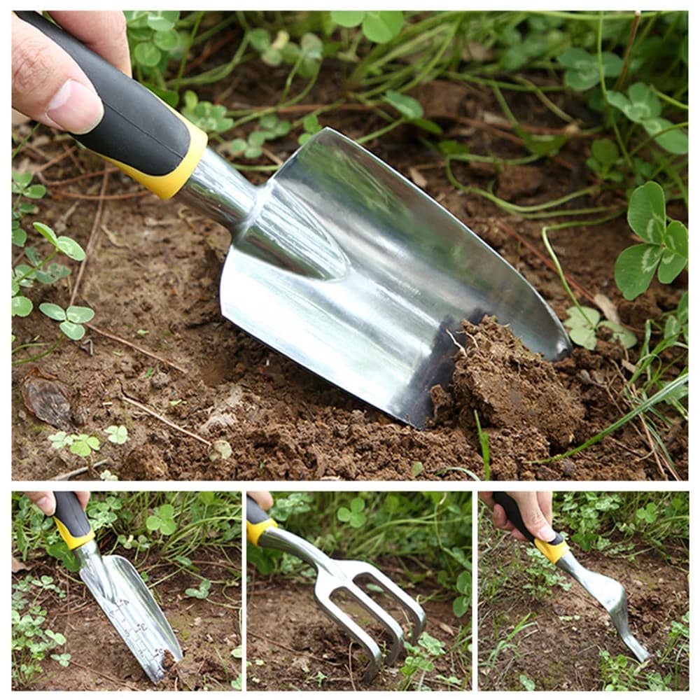 Five-Piece Garden Tool Set With Ergonomic Handles