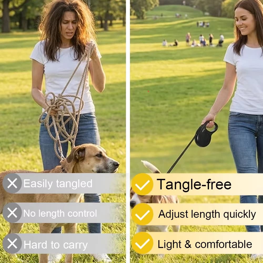 Retractable Dog Leash with Ergonomic Handle