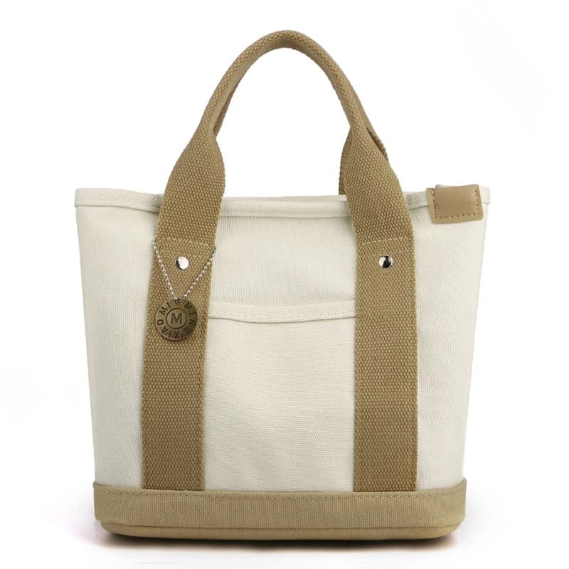 Canvas Lunch Tote Bag with Multiple Compartments