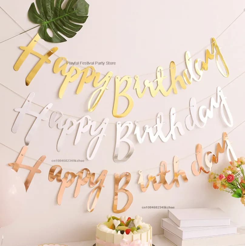 Happy Birthday Hanging Banner Garland