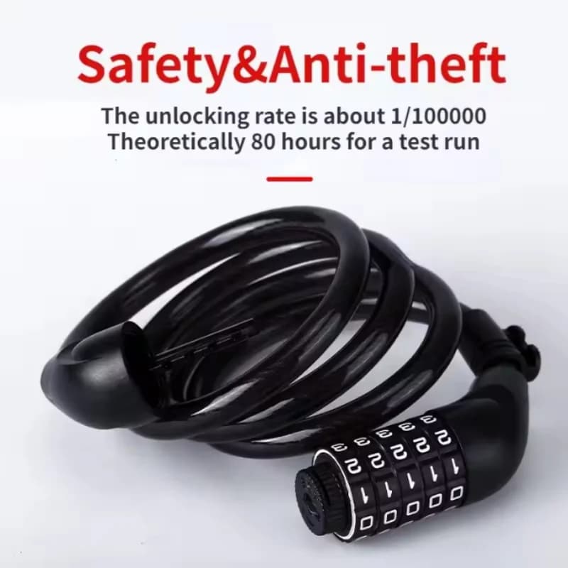 5-Digit Code Cable Bike Lock 1200mm