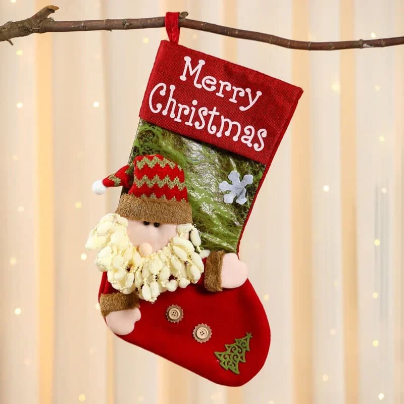 Large Plaid Christmas Stockings Set