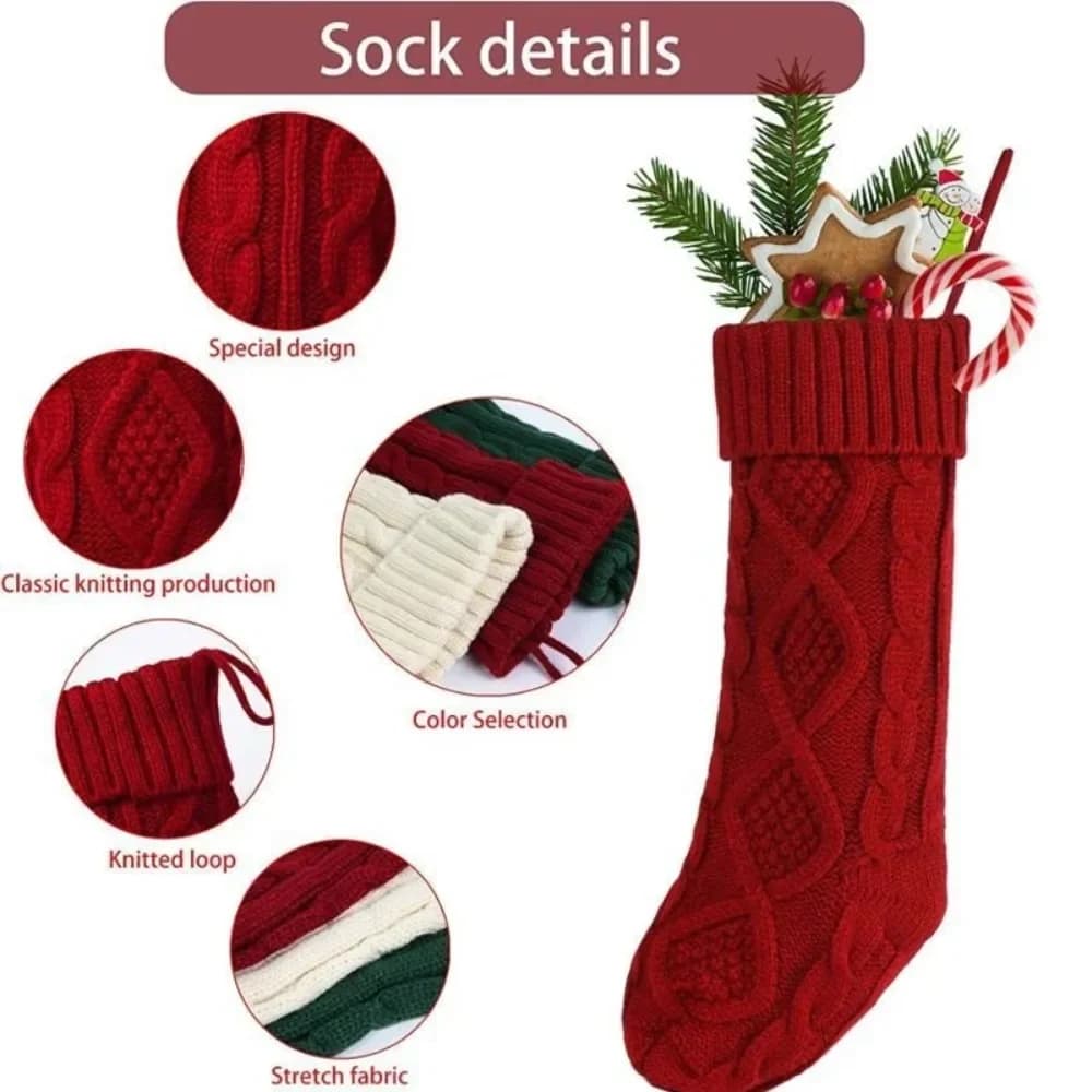 Christmas Knitted Stocking 45cm
