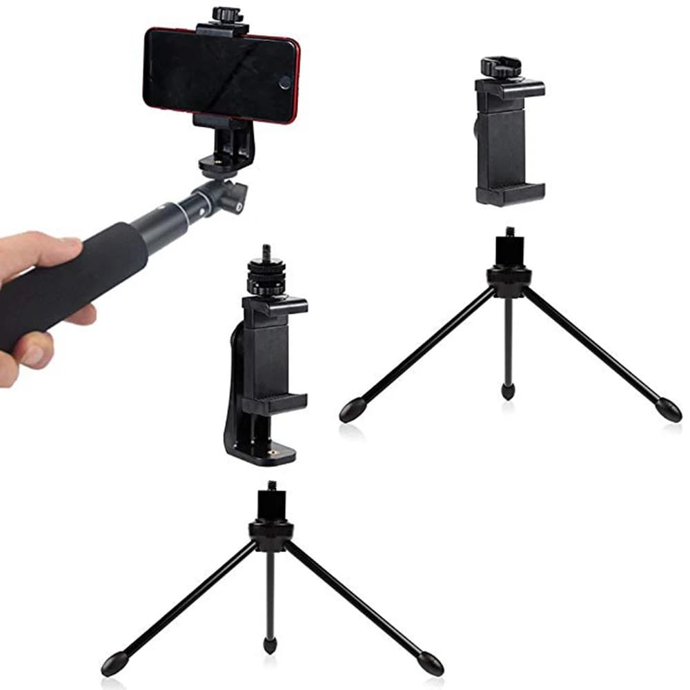 Photo Vlog Filming Accessories Portable Tripod Mount Cell Phone Clip For All Smartphones And Tripods Office Desk Live Broadcast