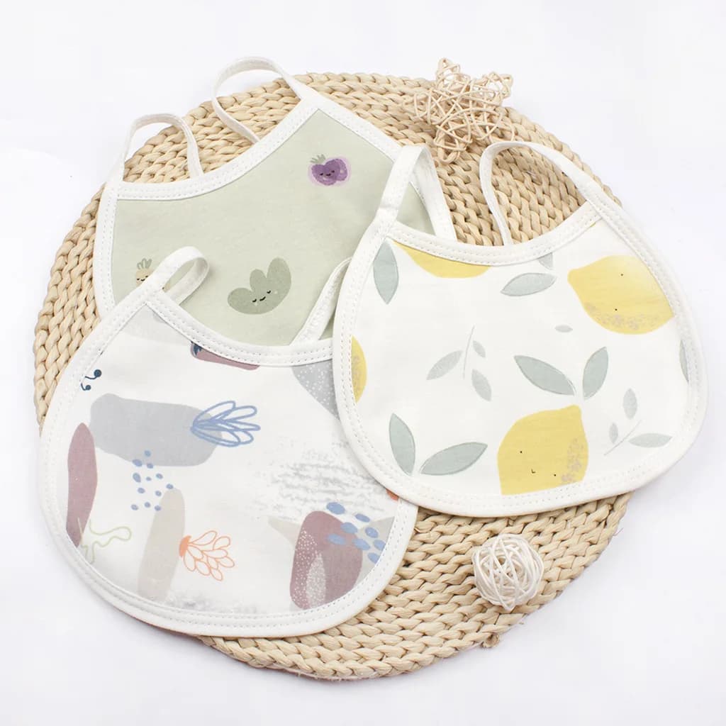 Baby Bib Newborn Products Baby Printed Waterproof Lace Up Bib Children's Boy and Girl Eating Bib Drool Towel Absorbent Towel