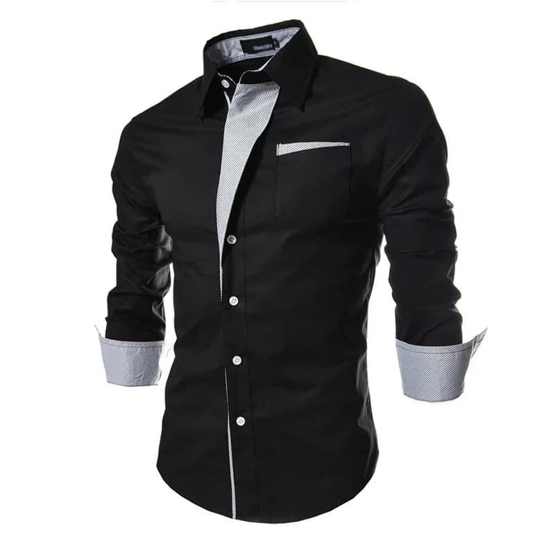 Men's Slim-Fit Long Sleeve Business Shirt