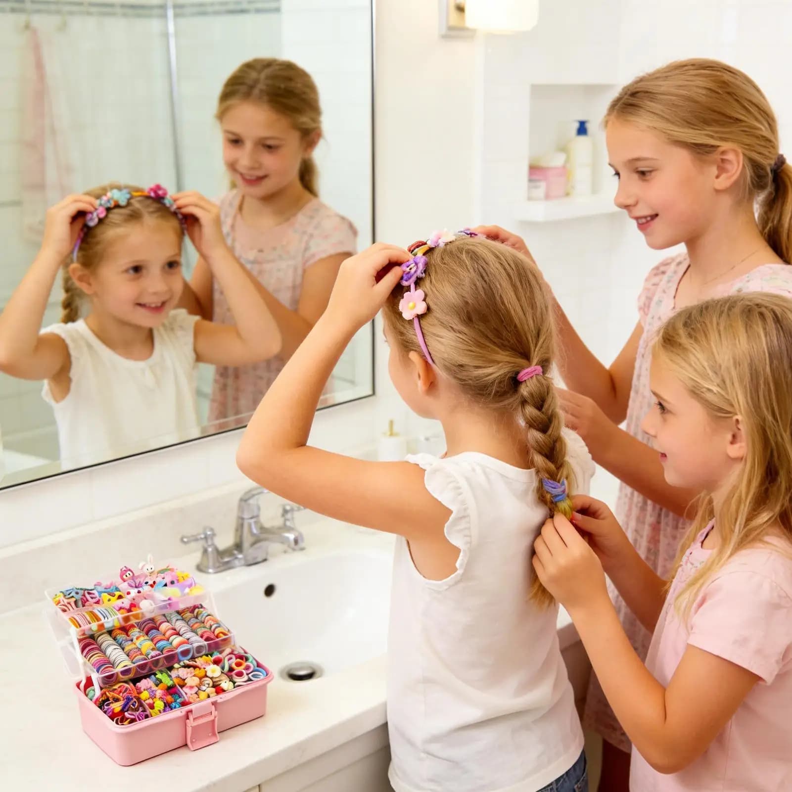 Hair Accessories for Girl Elastic Barrettes Girls Hair Accessories Set for Carvinal Birthday Holiday Stocking Stuffer Dress
