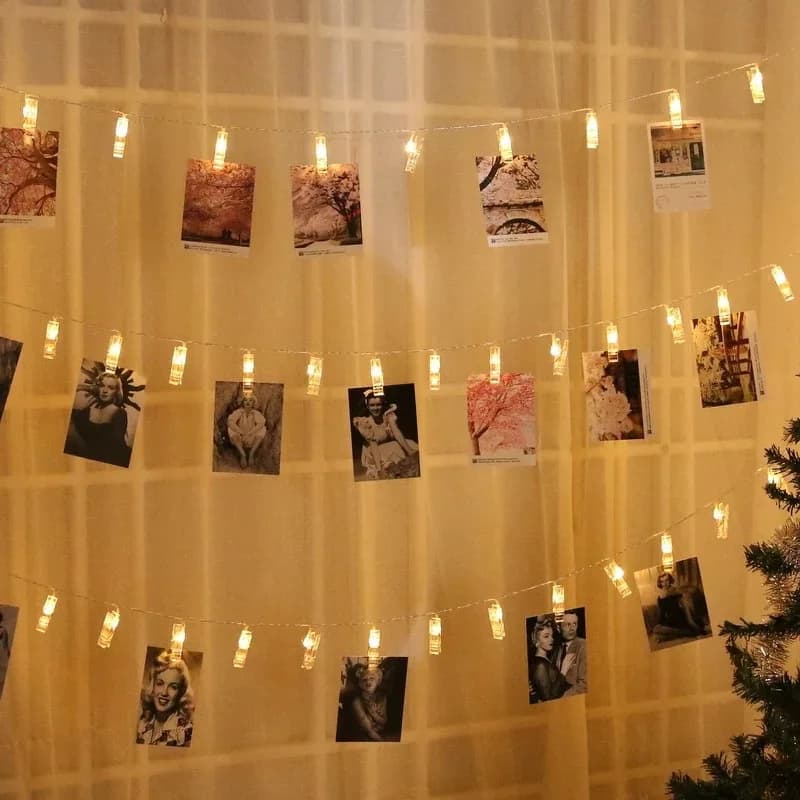 LED Photo Clip String Lights Battery Operated