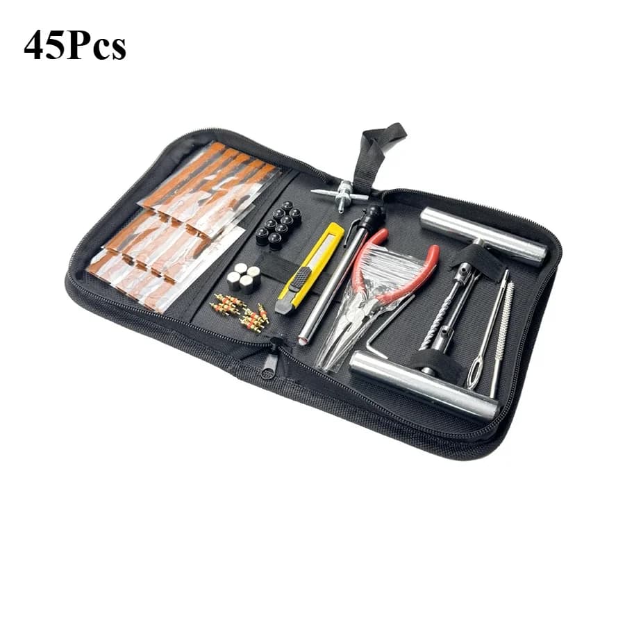 Tire Repair Kit with Tools and Strips