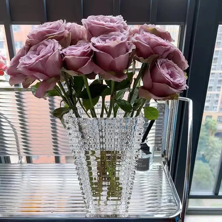 Crystal Glass Vase for Dried Flowers