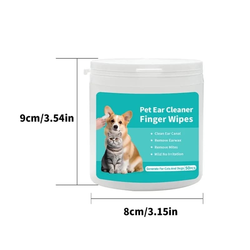 Pet Ear Cleaning Wipes with Finger Covers