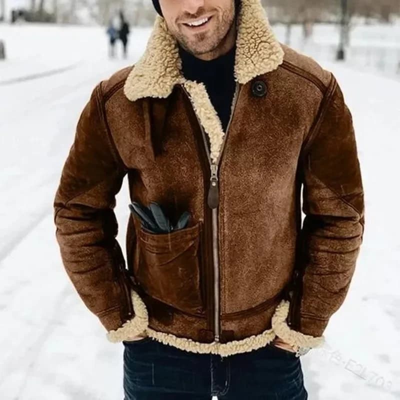 Men's Faux Leather Motorcycle Jacket