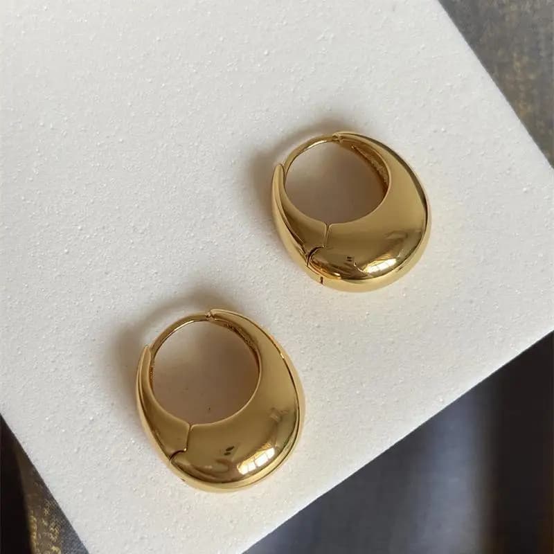Rose Gold Plated Geometric Hoop Earrings
