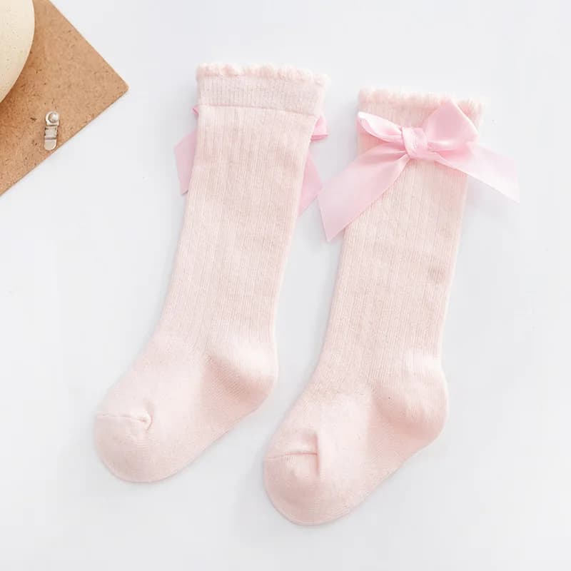 Baby Girl Mid-Tube Socks With Bow