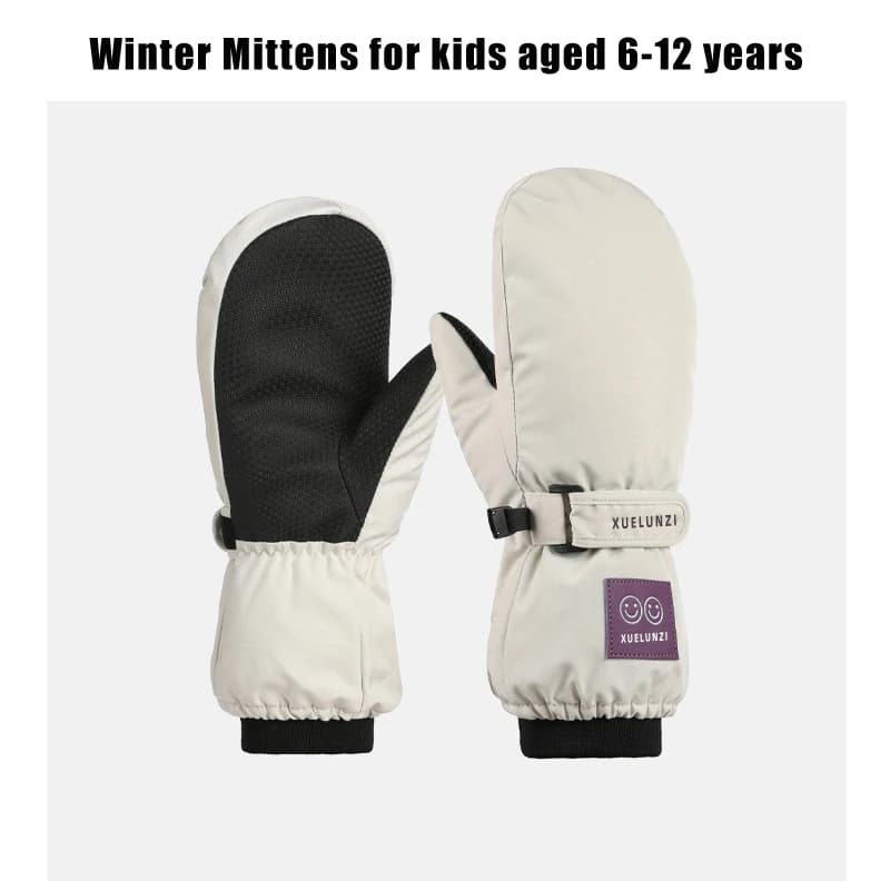 Kids Waterproof Snow Mittens Long Cuff