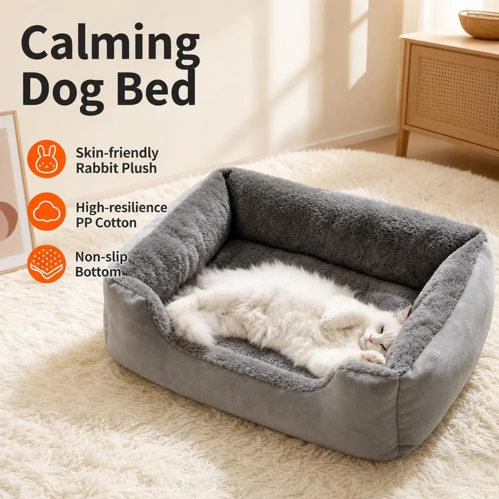 Small Pet Donut Bed with Non-Slip Base