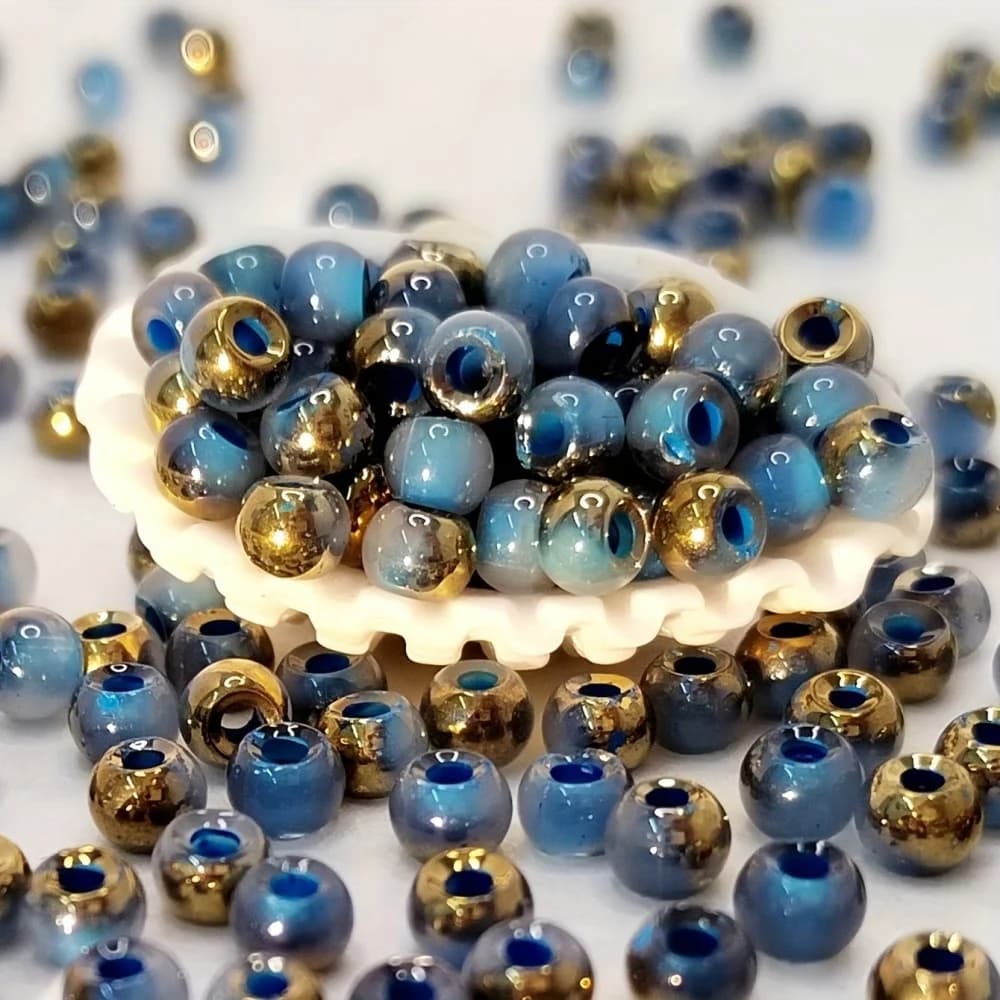 130pc Glass Round Beads Jewelry Making Set