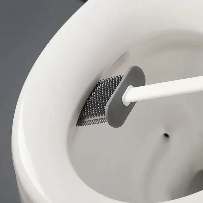 Silicone Toilet Brush with Wall-Mount Holder