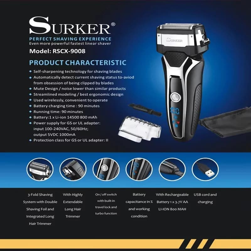 Rechargeable Electric Shaver for Men