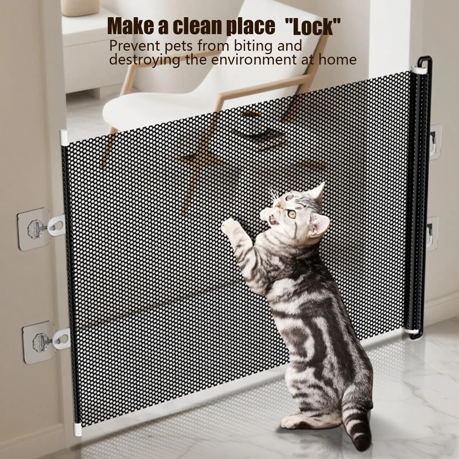 Retractable Pet Gate for Doorways and Hallways