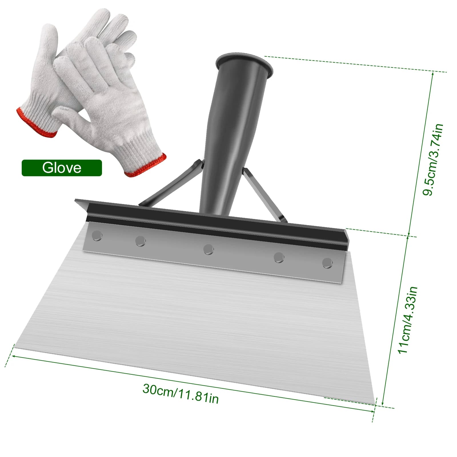 Heavy Duty Garden Shovel with Gloves