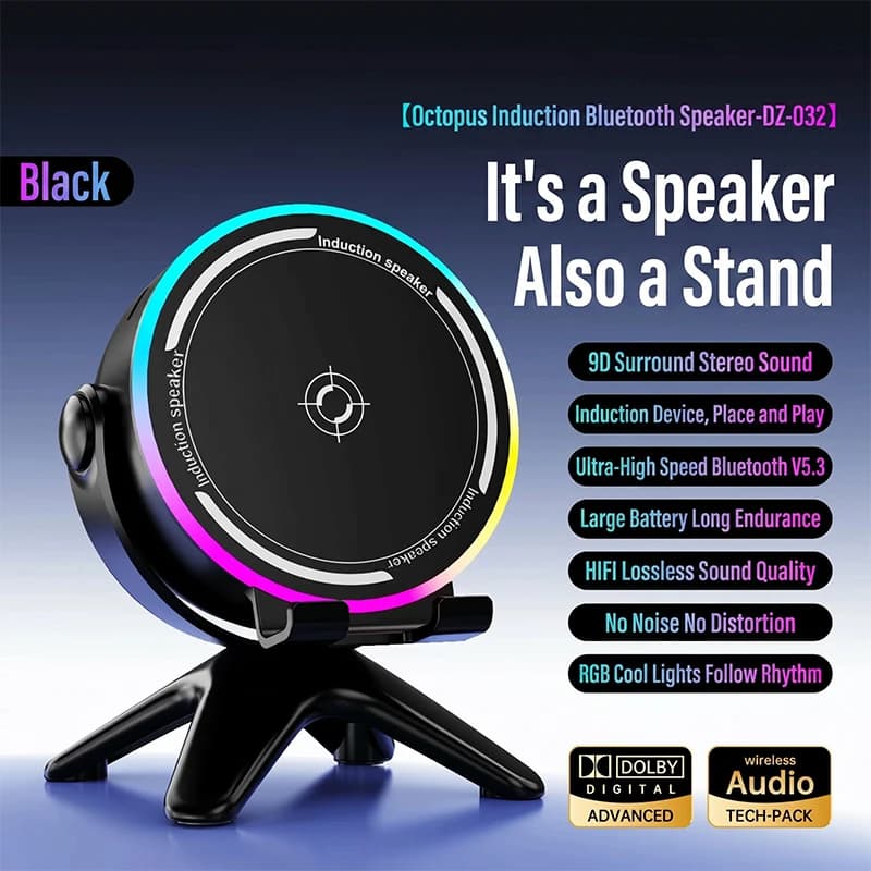 Wireless Inductive Bluetooth Speaker with Phone Stand