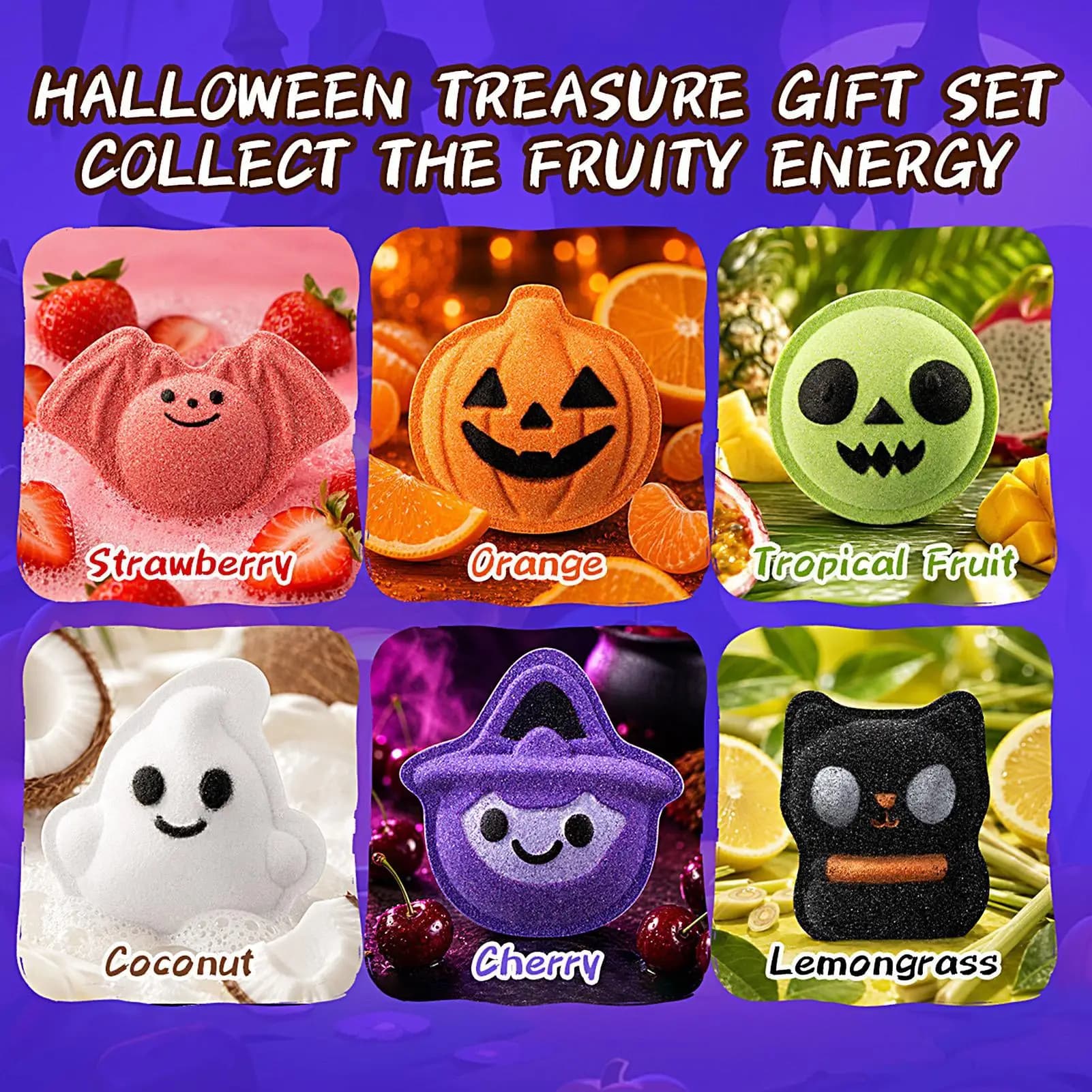 Halloween Bath Bombs Set 6 Pack with Toy Surprises