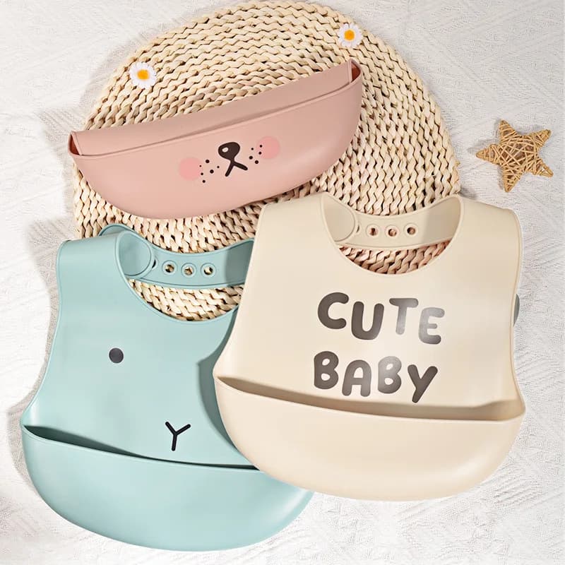 Baby Waterproof Silicone Bibs With Bowknot Apron