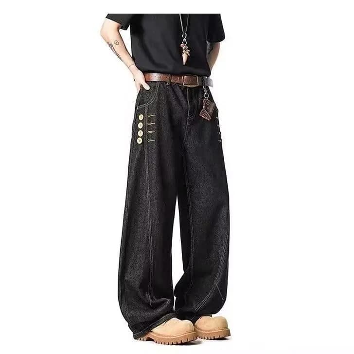 Men's Straight Skinny Loose Wide Leg Jeans