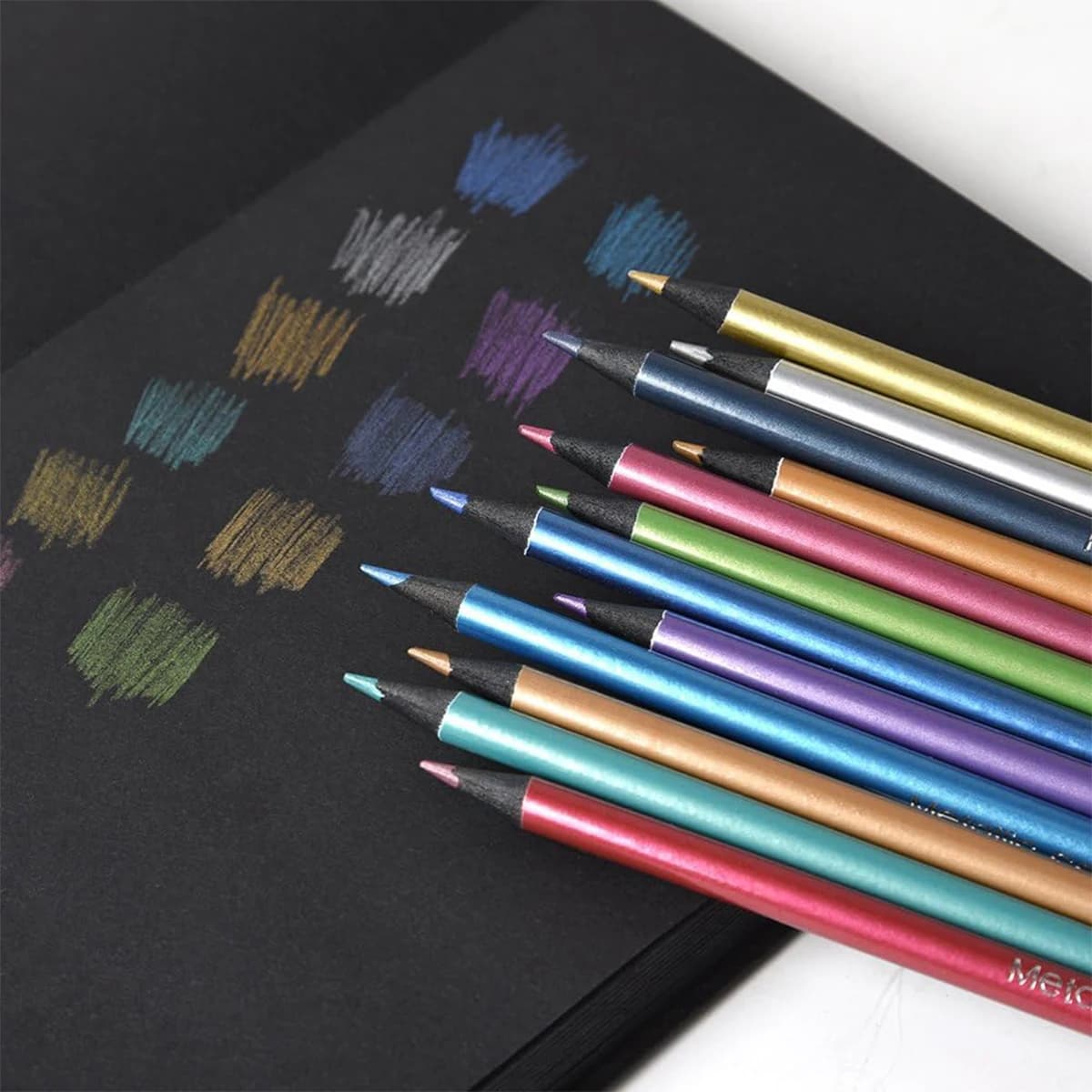 Metallic Colored Pencils Drawing Set 12 Pc