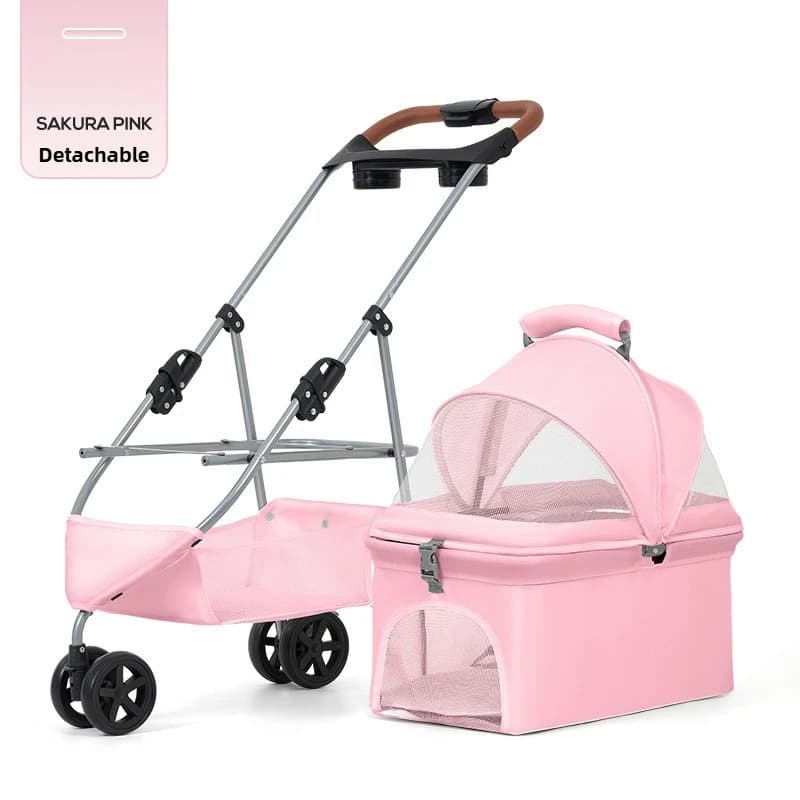 2025 New Pet Stroller,Three-wheel Pet Stroller,Lightweight,Two-way,Large Space,Detachable Basket,Foldable,High View,Breathable