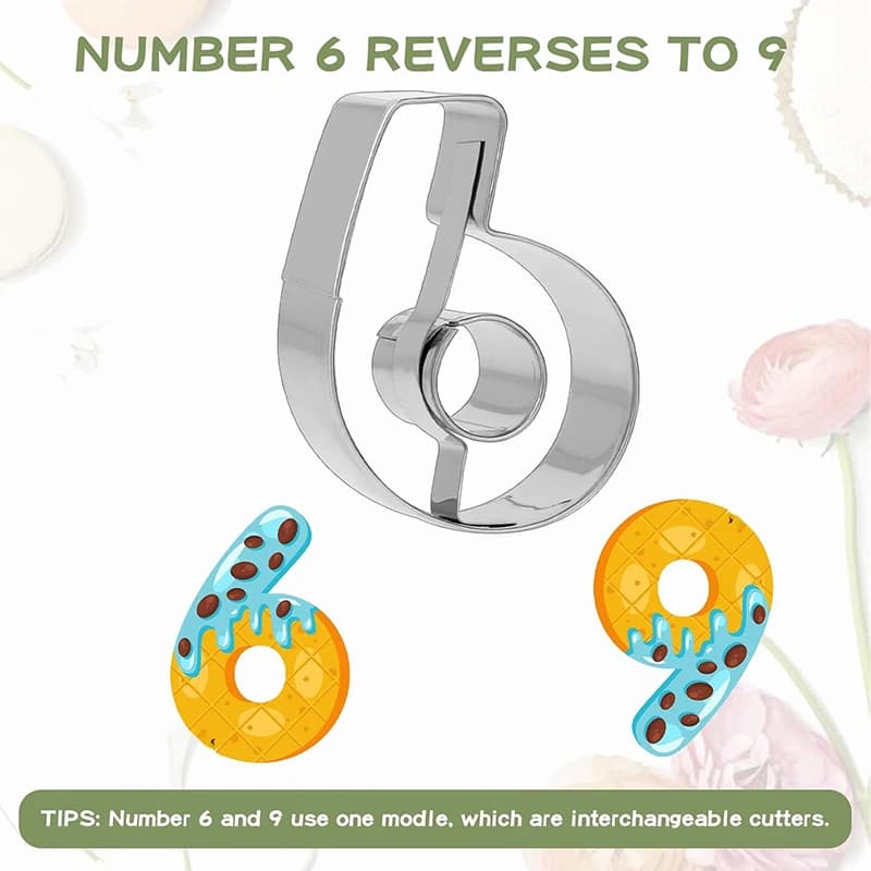 Number Cookie Cutters Set Stainless Steel