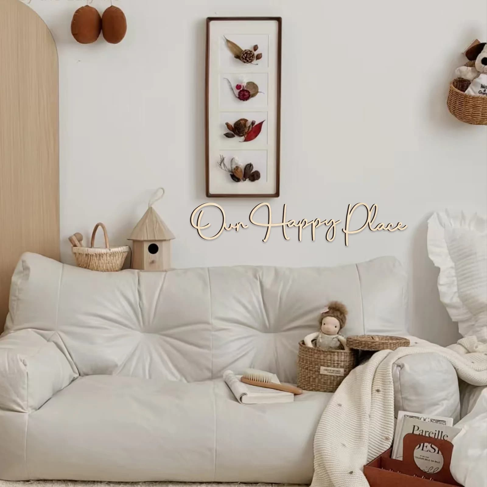 Our Happy Home Wooden Wall Decor Set - 3-Piece Farmhouse Style Decor, Rustic Home Wall Art, Perfect for Living Rooms