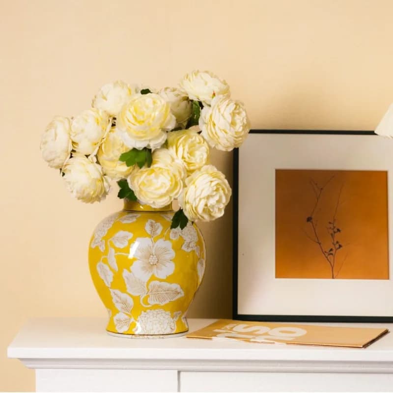 Retro Ceramic Vase with Artistic Patterns